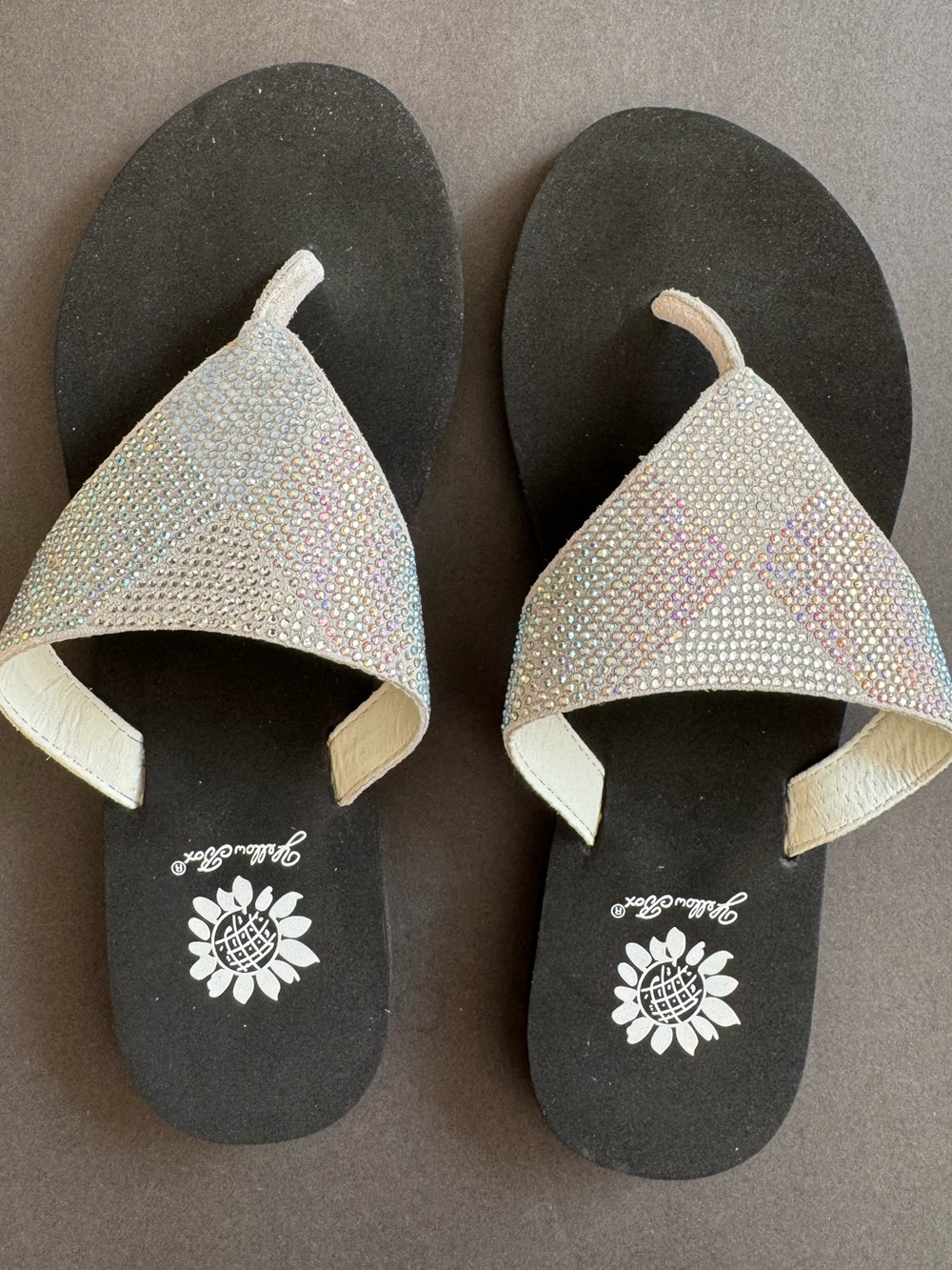 Yellow Box Rhinestone Embellished Women’s Sandals — Iridescent/Silver